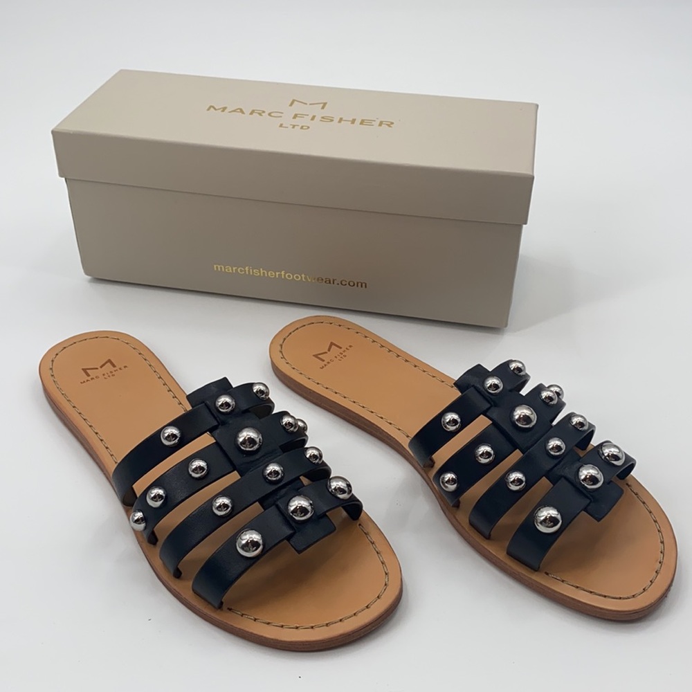 Marc Fisher Pava Studded Flat Sandal Size 9